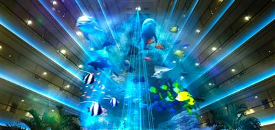 「シェラトン 沖縄 サンマリーナ リゾート」で音と光のウォーター