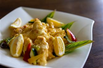 鶏肉マヨ　夏野菜添え