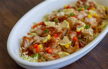 若鶏と香味野菜の甘酢和え