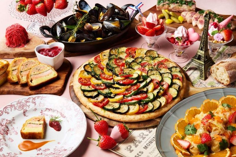 ＼20％OFF 5組限定／ストロベリーフェア~フランスグルメ紀行～ 春の訪れを感じる旬のいちごと、フランス各地の郷土料理をテーマにしたブッフェフェア「ストロベリーフェア～フランスグルメ紀行～」沖縄ステーキと近海マグロも食べ放題!!※90分制