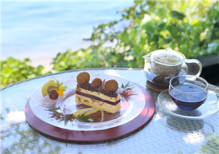 オリジナル 紅芋ケーキとお飲み物セット