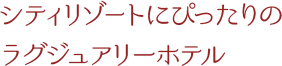 シティリゾートにぴったりのラグジュアリーホテル